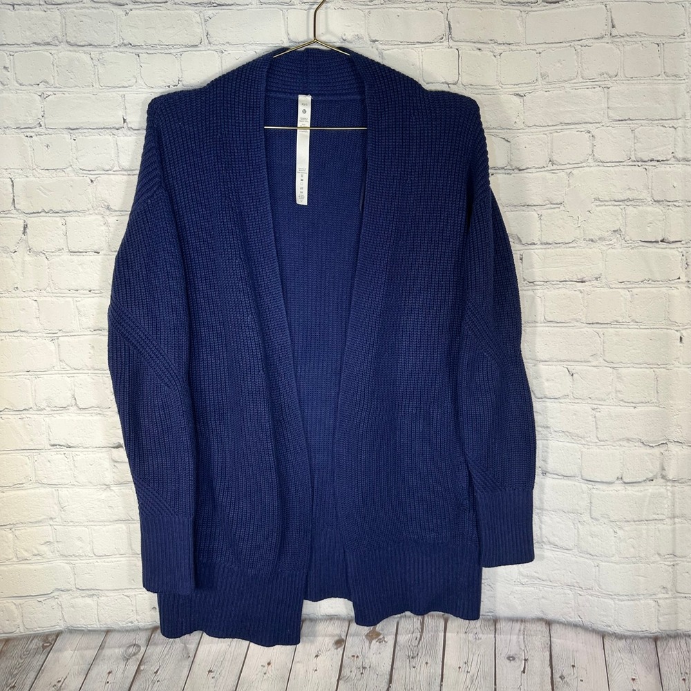 Lululemon Cashlu Sweater Wrap Cardigan Blue Open Front Sweater XS/S LW3EGYS